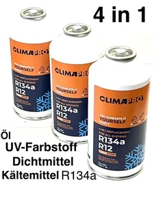 CLIMAPRO@ 3x R134a Gas Flashe Ersatz Kältemittel Befüllen der Klimaanlage - Bild 1 von 2