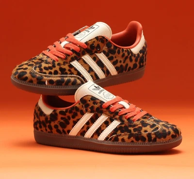 adidas Samba OG Preloved Red Leopard JI2734 Women's Size New - Image 1 of 4