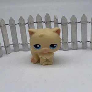 Auténtico gato sentado persa blanco crema Littlest Pet Shop LPS #380, ojos azules - Imagen 1 de 6