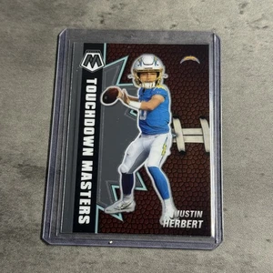 2021 Panini Mosaic Touchdown Masters Justin Herbert #TM-16 Silver Base Chargers - Picture 1 of 2