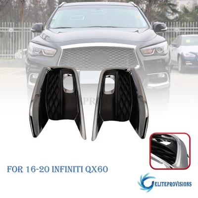 Front Bumper Fog Light Grille Left+Right Bezel Trim Fits 2016-2020 Infiniti QX60 - Image 1 of 4