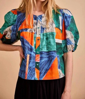 Hunter Bell Leanna Short Bubble Sleeves Blouse Size L - Image 1 of 3