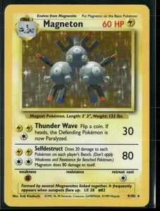 Pokémon Base Set Ilimitado Magnetón 1999 Vintage Holo Raro 9/102 LP - Imagen 1 de 2