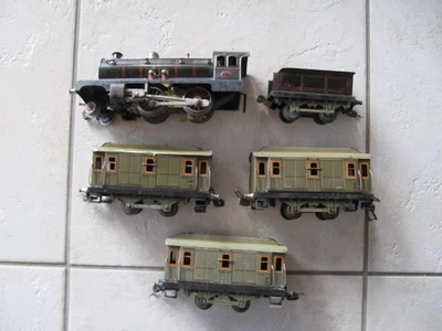 RAME JdeP  + 3 VOITURES TRAIN  ECHELLE 0 NO HORNBY LR CR MARKLIN BING - Photo 1/4