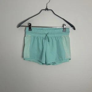 All In Motion Girls Shorts Size Large 10/12 Aqua Teal With Liner T3 - Picture 1 of 10