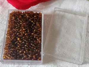 Lot Approximately 22 Grams Of Matte Brown Seed Beads No. 4 - Picture 1 of 3