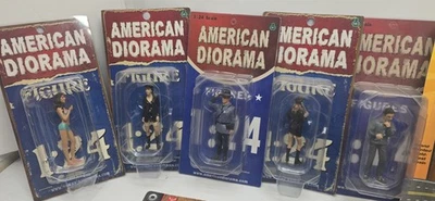 Lot Of 5 New American Diorama Figures 1/24 Scale Mixed 3" Posable NIP - Image 1 of 3