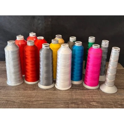 Madeira Poly/Rayon Embroidery Thread Lot 14 Cones 5000M - Assorted Colors 40wt - Image 1 of 4