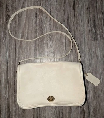 Bolso Bandolera Coach Penny De Colección Bolsillo Hueso Marfil Cuero 9755 Foto 1 de 4