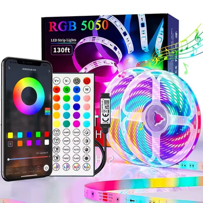 RGB LED Light Strip – 40M/131Ft & Shorter Lengths, APP Control Room Lamp - Image 1 of 4