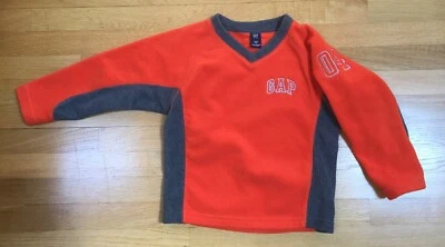 Pullover GAP Boys FLEECE - Talla XS 4 - NARANJA Y GRIS - Manga Larga - Cuello en V Foto 1 de 4