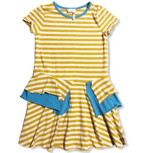 Neu mit Etikett Matilda Jane Mädchen Kleid gelb blau gestreift Frühling Sommer Größe 14 - Bild 1 von 8