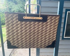 Rare Vintage SAKS FIFTH Avenue Monogram Designer Handbag Purse Tote Bag France - Picture 1 of 18