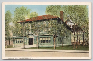 Postcard Aberdeen South Dakota Masonic Temple - Picture 1 of 2