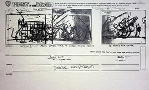 Pinky & The Brain WB 1994 Signed KIRK TINGBLAD Studio Storyboard Copy Page #KT - Picture 1 of 3