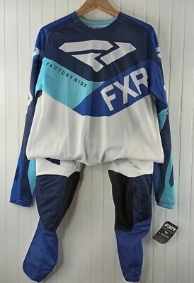 Conjunto de Pantalones y Jersey FXR Podium Air MX Azul Marino y Blanco Talla 30/Mediano Nuevo con Etiquetas Foto 1 de 4