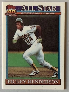 RICKEY HENDERSON, 1991 TOPPS "ALL-STAR" "MICRO" CARD, IN EXCELLENT CONDITION - Picture 1 of 1