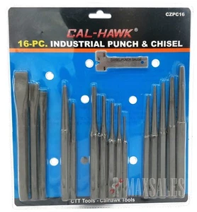 16 PC Mechanics Punch and Chisel Set Industrial Pin Tapered Center Chisel Punch - Picture 1 of 4