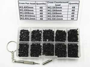 Kit surtido de tornillos de cabeza avellanada/avellanada M2.5/M2.6 y un destornillador 480 piezas - Imagen 1 de 4
