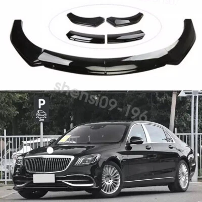 For Mercedes-Benz S450 S500 Front Bumper Lip Spoiler Splitter Gloss Black Kit - Image 1 of 4