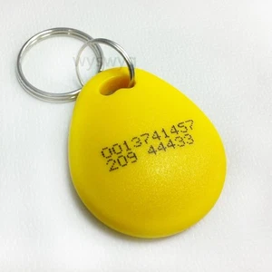 10pcs 18digit EM4100 125KHz RFID ID Induction Proximity Tag Token Keyfob Yellow - Picture 1 of 2