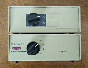 (2) Cajas de interruptores de transferencia de datos 4 posiciones A/B/C/D y 2 posiciones A/B - *TAL CUAL* - Imagen 1 de 8