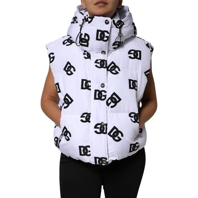 Chaqueta DOLCE & GABBANA Blanca Negra DG Mania Poliéster Puffer IT44/US10/L 2180usd Foto 1 de 4