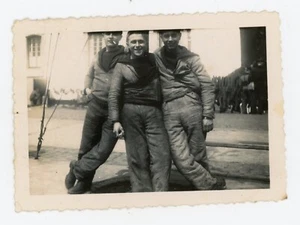 FOTO Schnappschuss, 1937 drei junge Männer in Seeuniform ? nationalmarine - Bild 1 von 2