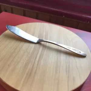 Cuchillo de mantequilla de placa de plata de 7" para dos pájaros grabado comunitario en ángulo - Imagen 1 de 2