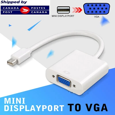 Mini DisplayPort to VGA Cable Adapter Thunderbolt For Apple Macbook Pro Air Min - Image 1 of 4