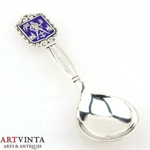 Eiler & Marloe Zucker- Wappenlöffel Silber 830 Coat Of Arms Spoon Silver Denmark - Bild 1 von 4