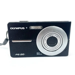 Olympus FE-20 8.0MP Digital Camera Black Tested Working w/ Memory Card - Picture 1 of 11