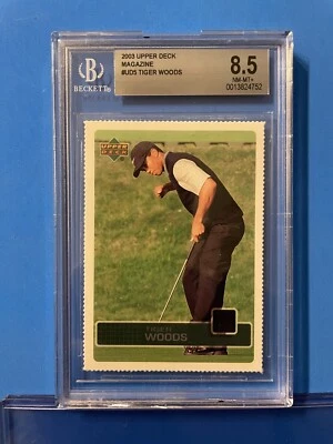 2003 Upper Deck UD Magazine Cards Tiger Woods #UD5 BGS 8.5 NM-MINT+ - Image 1 of 2
