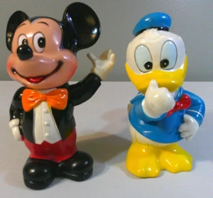 Vintage Mickey & Donald Kunststoff Sparschwein 6 1/4" Walt Disney World Productions - Bild 1 von 5