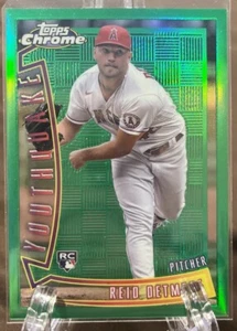 2022 Topps Chrome Sonic 1996 Youthquake Green /99 Reid Detmers #YQ-12 Rookie RC - Picture 1 of 3