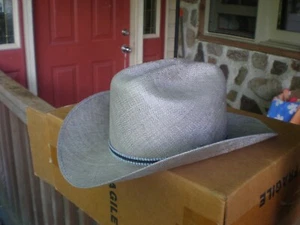Sheplers By Stetson Cowboy Hat Sz Large 7+ Natural Grey Rancher Straw Hat NIB - Picture 1 of 8