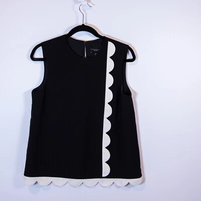 Camisa Blusa Victoria Beckham X Target Borde Festoneado Sin Mangas Concha Tanque M Foto 1 de 4