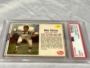 1962 POST CEREAL #50 Alex Karras Detroit Lions Authentic PSA 2 - Picture 1 of 3