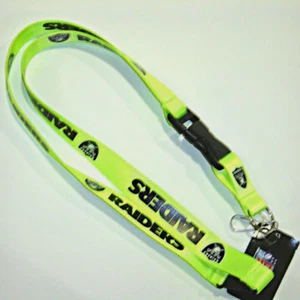 Oakland Raiders Lanyard Keychain Lime Green Color Variation MLB Licensed Merch - Picture 1 of 12