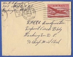 US 1947 5c Transport on cover - Chicago to UNRRA Hqtrs, Washington, DC - Picture 1 of 2