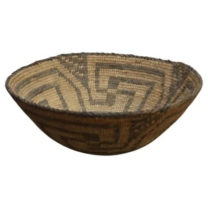 Antigua cesta de caña tejida navajo del suroeste indio nativo americano C1900 - Imagen 1 de 5