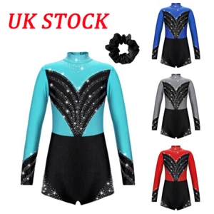 AU Girls Gymnastics Leotard Sparkly Dance Leotards Ballet Jumpsuit Costume Set - Picture 1 of 73