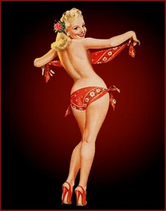 1940's Vintage Pin Up Retro Poster Art Print - Picture 1 of 2