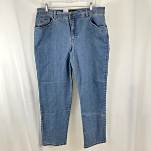 Gloria Vanderbilt Amanda Sz 16 Short Blue Denim Jeans Straight Leg Classic Fit - Picture 1 of 10