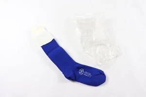 Neu aus altem Lagerbestand Vintage 80er Jugend Größe 8-11 Nylon groß sportliche Fußballsocken royalblau USA - Bild 1 von 4