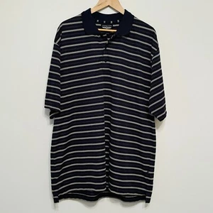 Straight Down Performance Shirt Size 2XL Polo Golf Blue Striped Short Sleeve - Picture 1 of 7