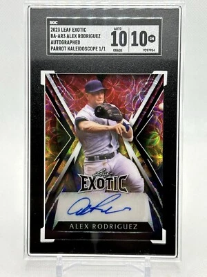 2023 Leaf Exotic Alex Rodriguez Parrot Kaleidoscope Auto 1/1 - Image 1 of 2