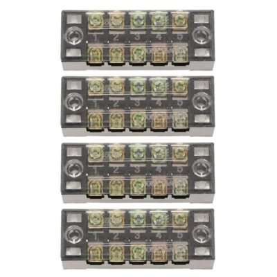 5Pcs 600V 15A TB1505 Dual Rows 5P Covered Barrier Screw Terminal Block Strip - Image 1 of 4