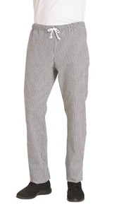 LEIBER 12/6940 Unisex Kochhose Bäckerhose Arbeitshose Schlupfhose schwarz/weiß - Bild 1 von 3