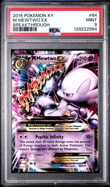 2015 Pokemon X&Y Breakthrough M Mewtwo EX 64/162 Graded PSA 9 Mint - Image 1 of 2
